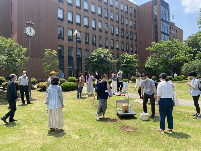 みんなでシャボン玉の様子